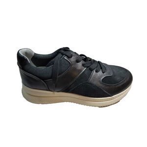 O by Everlane Black The Trainer LaceUp Leather Sneakers Women's Sz 7 Men's 5 NEW